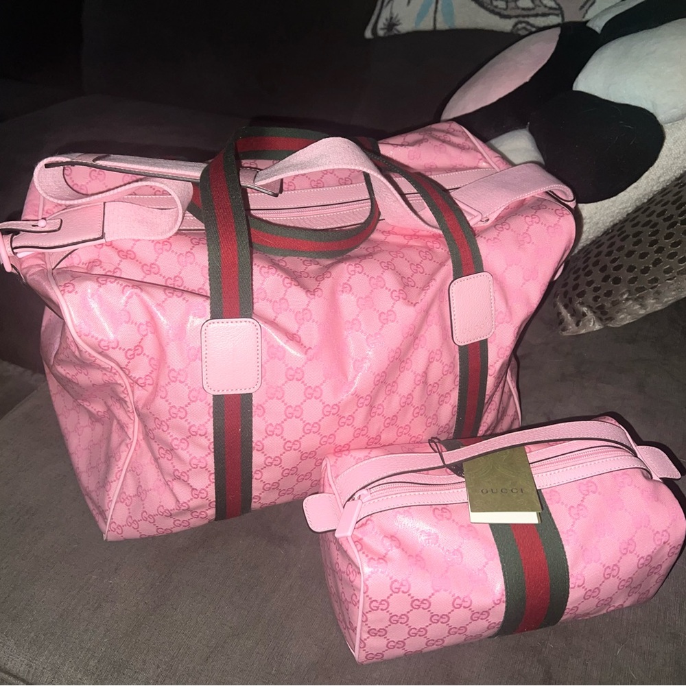Gucci Runway Pink Large Duffle Bag & Toiletry (2 items)